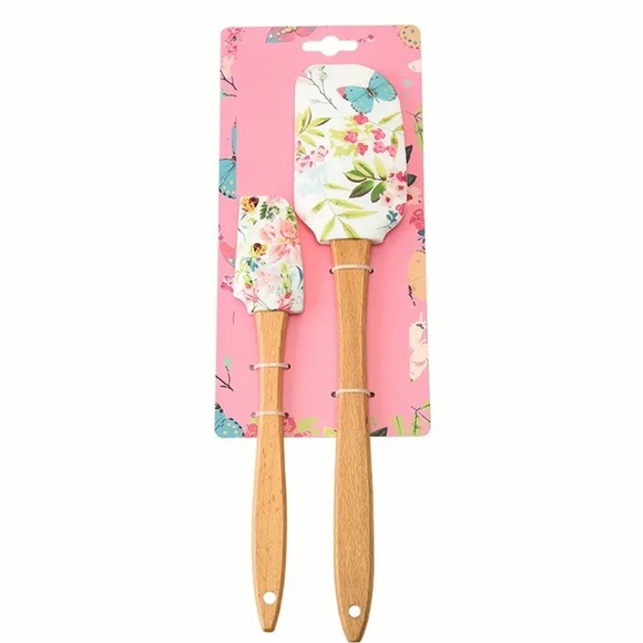 Set of 2 Garden Flowers & Butterflies Silicone Spatulas - Picture 2 of 5
